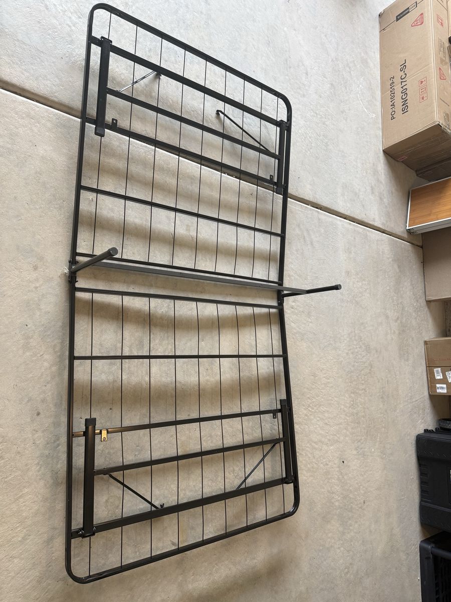 Black Metal Folding Bed Frame Platform Base Twin/Single