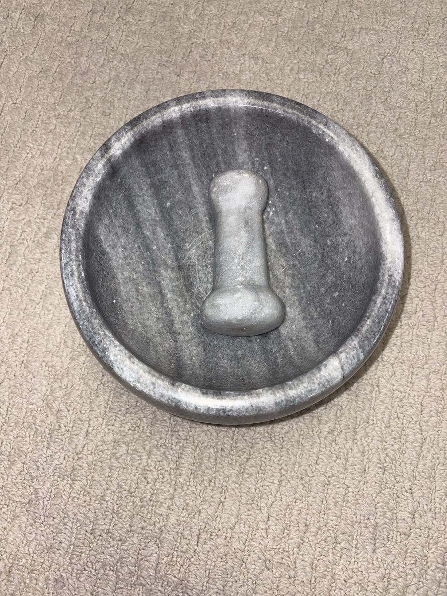 Grey Marble Mortar and Pestle Set