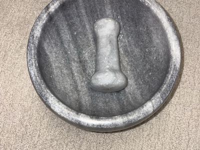 Grey Marble Mortar and Pestle Set