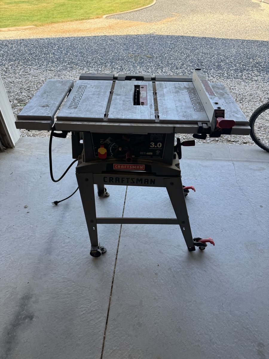 Craftsman 10” Table Saw 3.0 HP - Runs Good, Stand Needs Repair