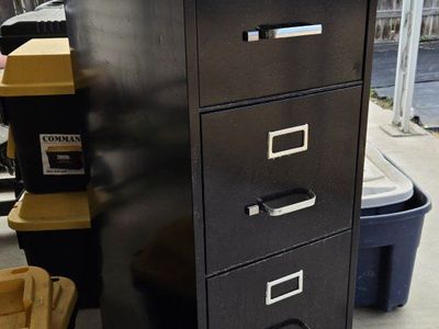 Black Metal 4-Drawer Vertical Filing Cabinet Office Storage