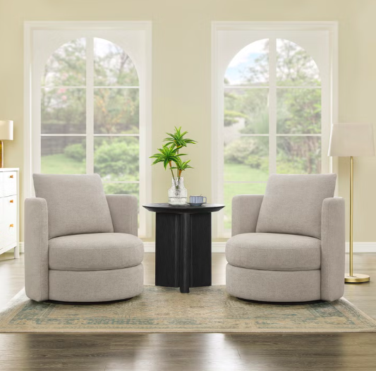 Thomasville Davos Swivel Chairs, 2-pack, Gray Costco MRSP $479
