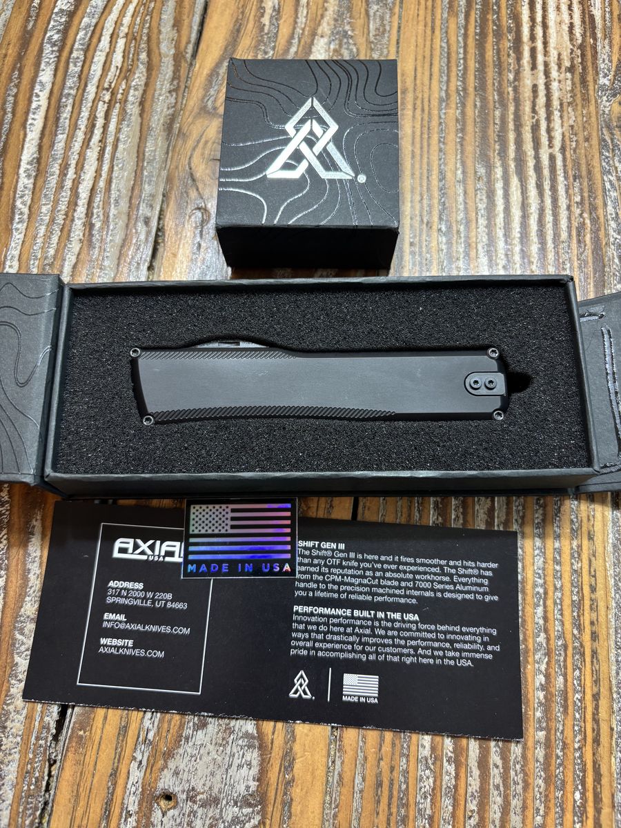 BNIB Axial Shift Gen 3 Automatic OTF Black DLC Magnacut