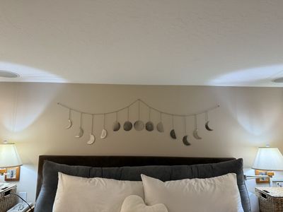 Moon Phase Garland Wall Decor - Hammered Silver Metal Wall Hanging Art