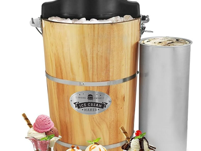 6-Quart Ice Cream Maker (Electric & Manual Crank) - Elite Gourmet