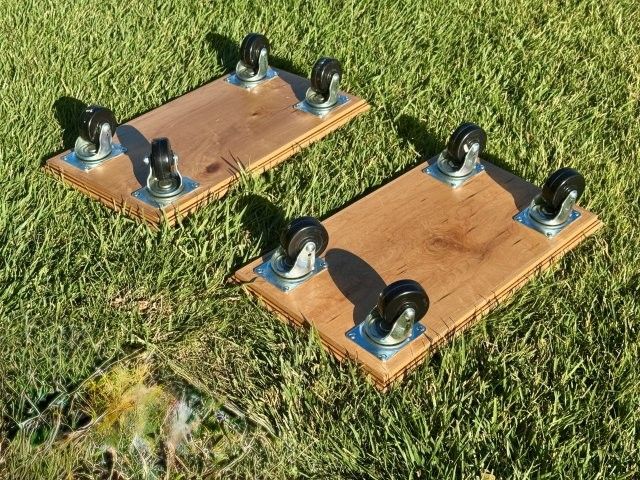 Heavy-Duty Wooden Rolling Plant Caddy Pair/ Furniture Dolly (14"x24"x5") Like New