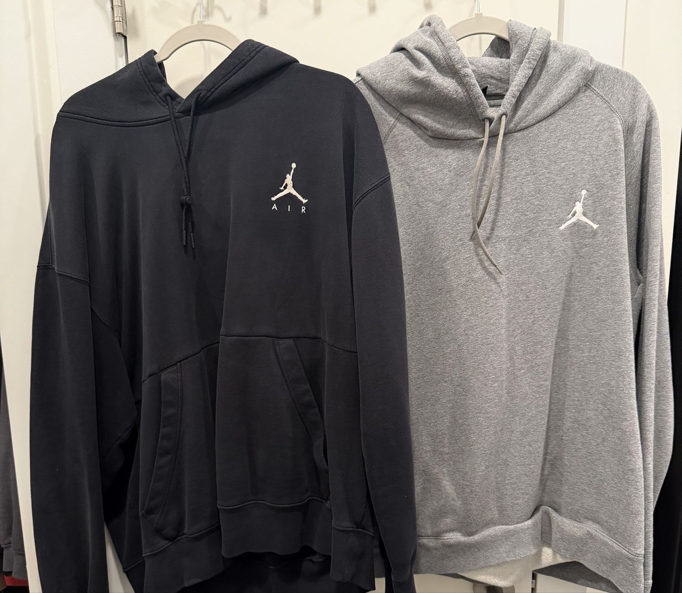 Nike Jordan Men's Fleece Pullover Hoodies - Lot of 2 (Black & Heather Gray) XXL