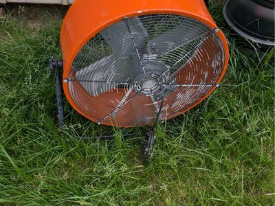 Industrial Floor Fan - High Velocity Drum Fan, Orange, Used
