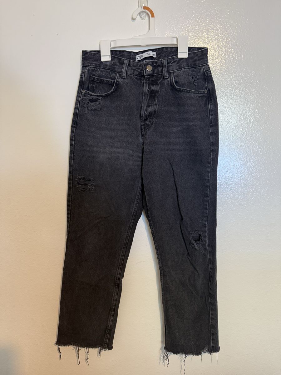 Black Zara Jeans with Subtle Rips - 6