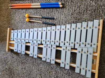 ProTec Percussion Student Bell Kit Glockenspiel Practice Pads Sticks Mallets Case