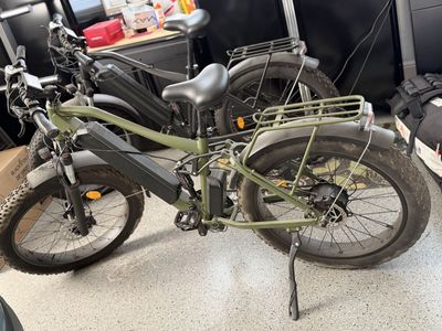 Bee Cool Bikes Bee Adventurer Full Suspension Electric Fat Tire Bikes (Pair - Green & Black)