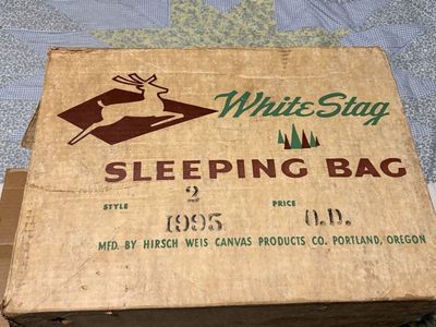 Vintage new white stag sleeping bag