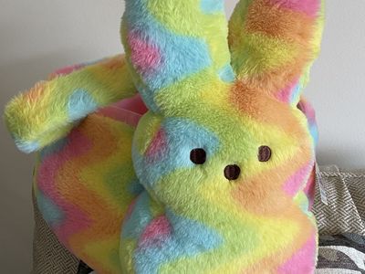 Rainbow Jumbo Peeps Plush Bunny Basket
