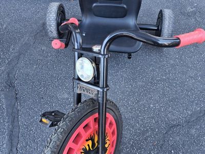 TRXX Kids Tricycle Black/Red with Flame Design - Used, Good Condition