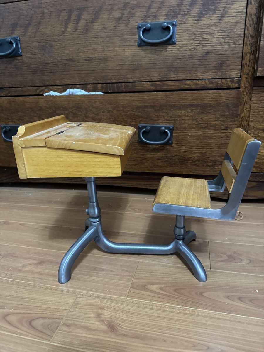 American Girl Molly’s School Desk & Chair Set - Wood & Metal Miniature Furniture