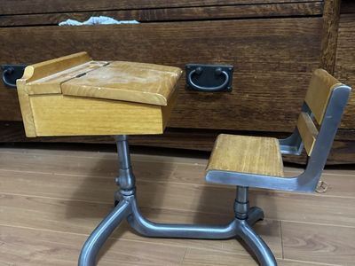 American Girl Molly’s School Desk & Chair Set - Wood & Metal Miniature Furniture