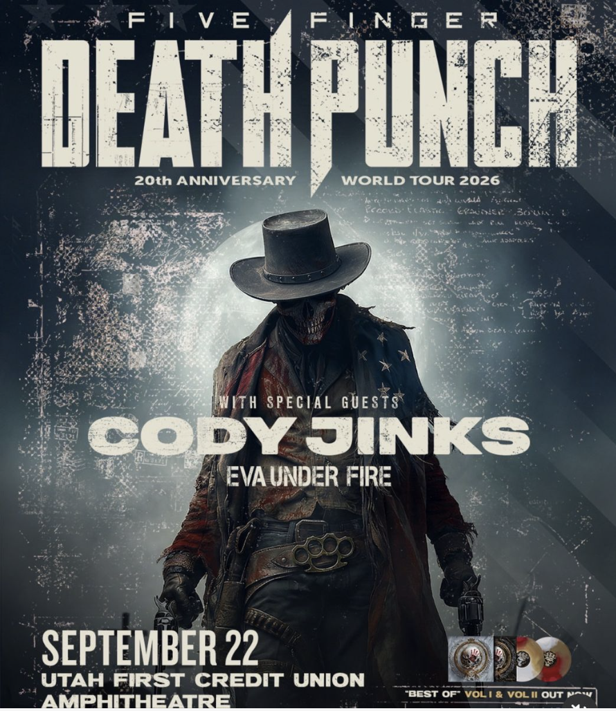 Five Finger Death Punch 2026 World Tour Concert Ticket - Sept 22 - Utah First Credit Union Amphitheatre.