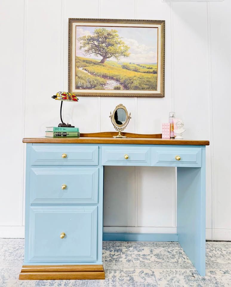 Modern Boho Chic 4 Drawer Vanity Makeup Desk | Modern Vanity Desk | Vanity Desk