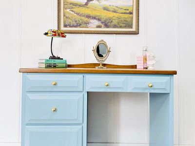 Modern Boho Chic 4 Drawer Vanity Makeup Desk | Modern Vanity Desk | Vanity Desk