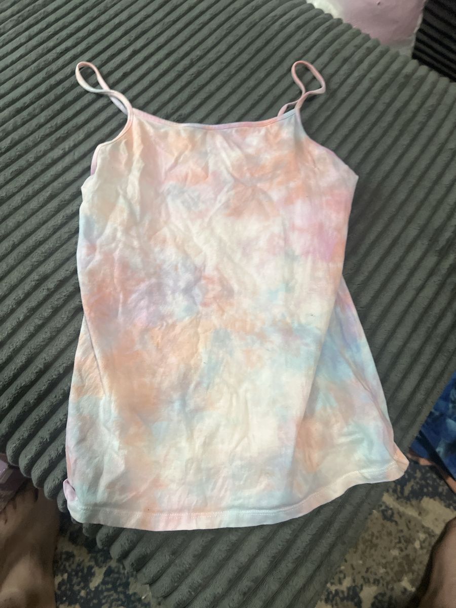 Faded Glory Pastel Tie-Dye Spaghetti Strap Cami Tank Top Size 14/16