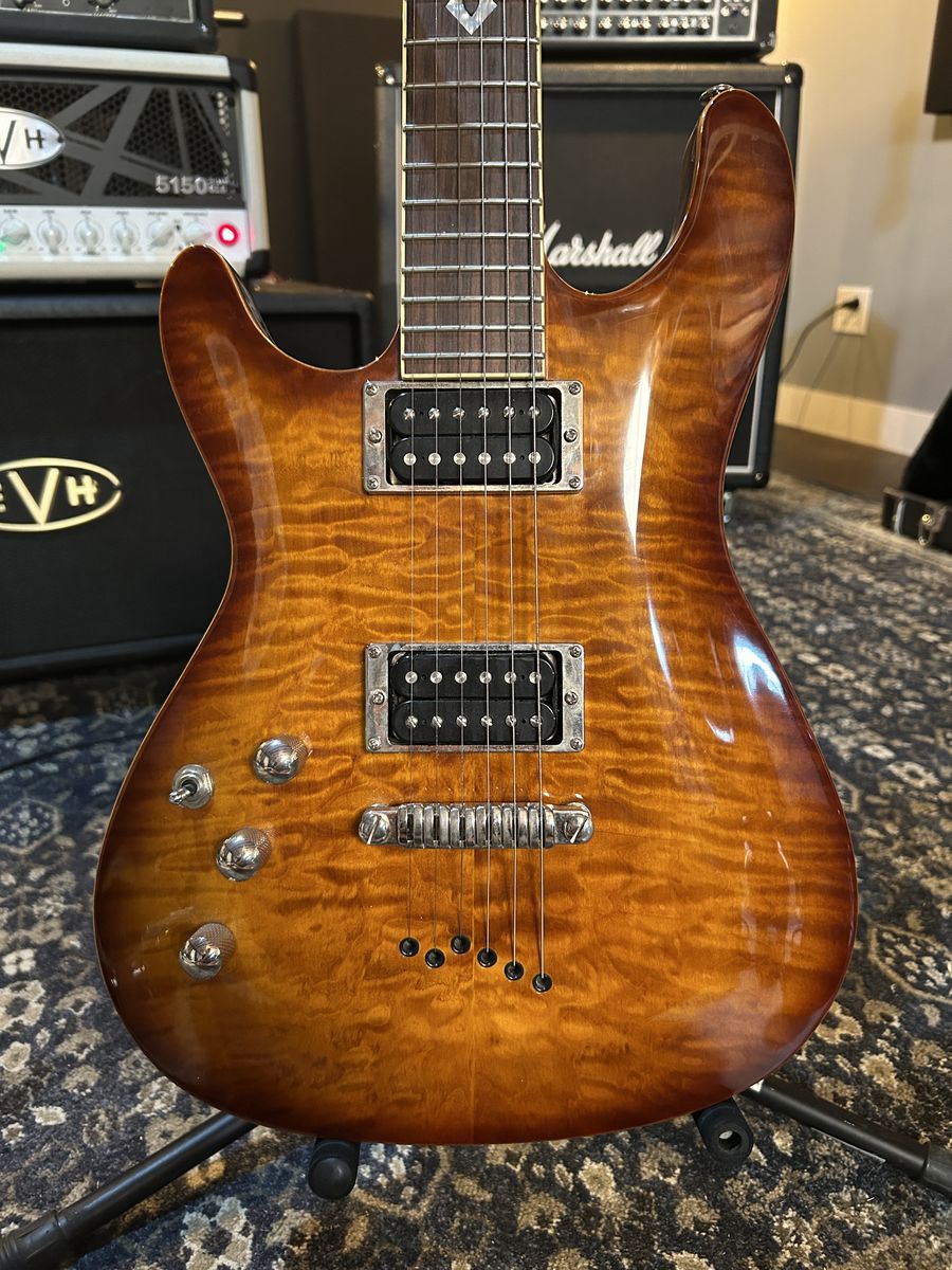 Ibanez SZ520 Left-Handed Electric Guitar - Amber Quilt Top
