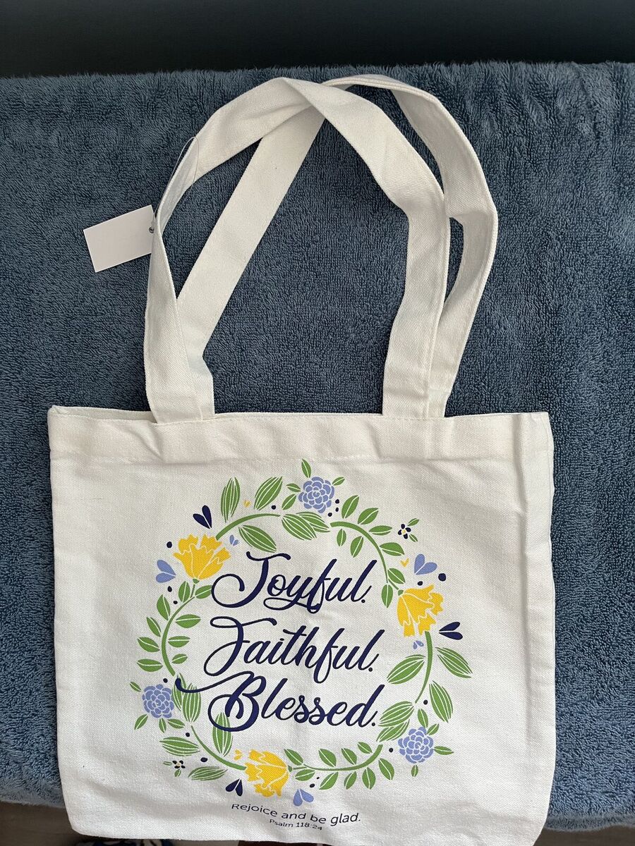 Christian Tote Bag - Joyful - Faithful - Blessed. Rejoice and be glad - BRAND NEW