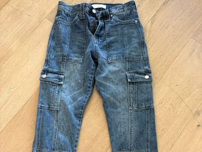 Size 2 Straight Leg Blue Jeans with buttoned pockets