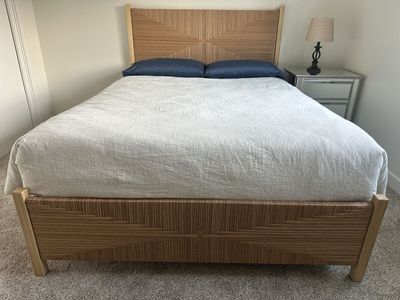 New Faux Rattan Boho Queen Bed Frame