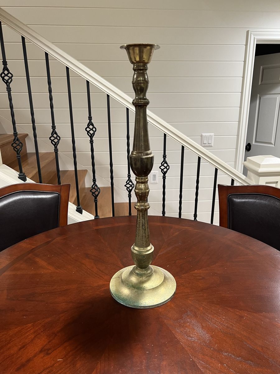 Vintage Solid Brass Candlestick Holder - Ornate Tall Taper Candle Stand Decor