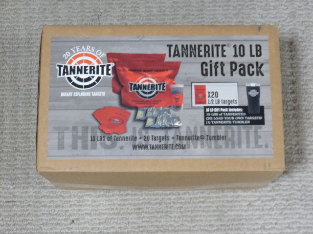 BRAND NEW IN SEALED BOX – 10 LB TANNERITE “GIFT PACK” – CONTAINS 20 – ½ LB TARGETS WITH TUMBLER