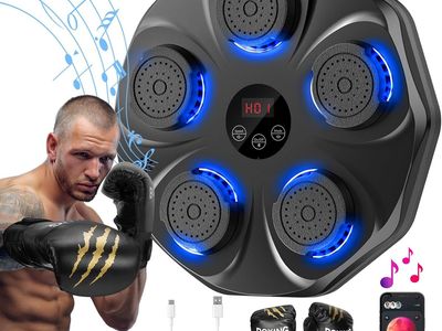 NEW Music Boxing Machine, Interactive Punching Trainer with Boxing Gloves, Large Size Wall Mounted Electronic Boxing Target