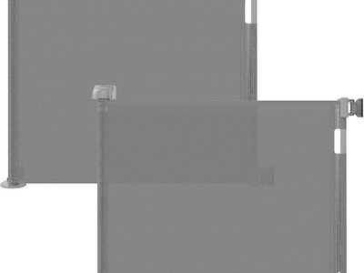 Retractable Baby & Pet Safety Mesh Gate 2 pack - Fits Openings Up to 55" Wide, Gray