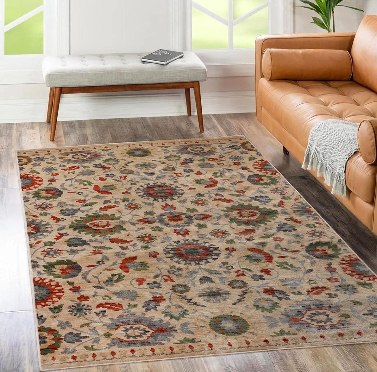 8' x 10' Superior Indoor Large Area Rug, Jute Backing Rugs for Living Room, Dining Room,