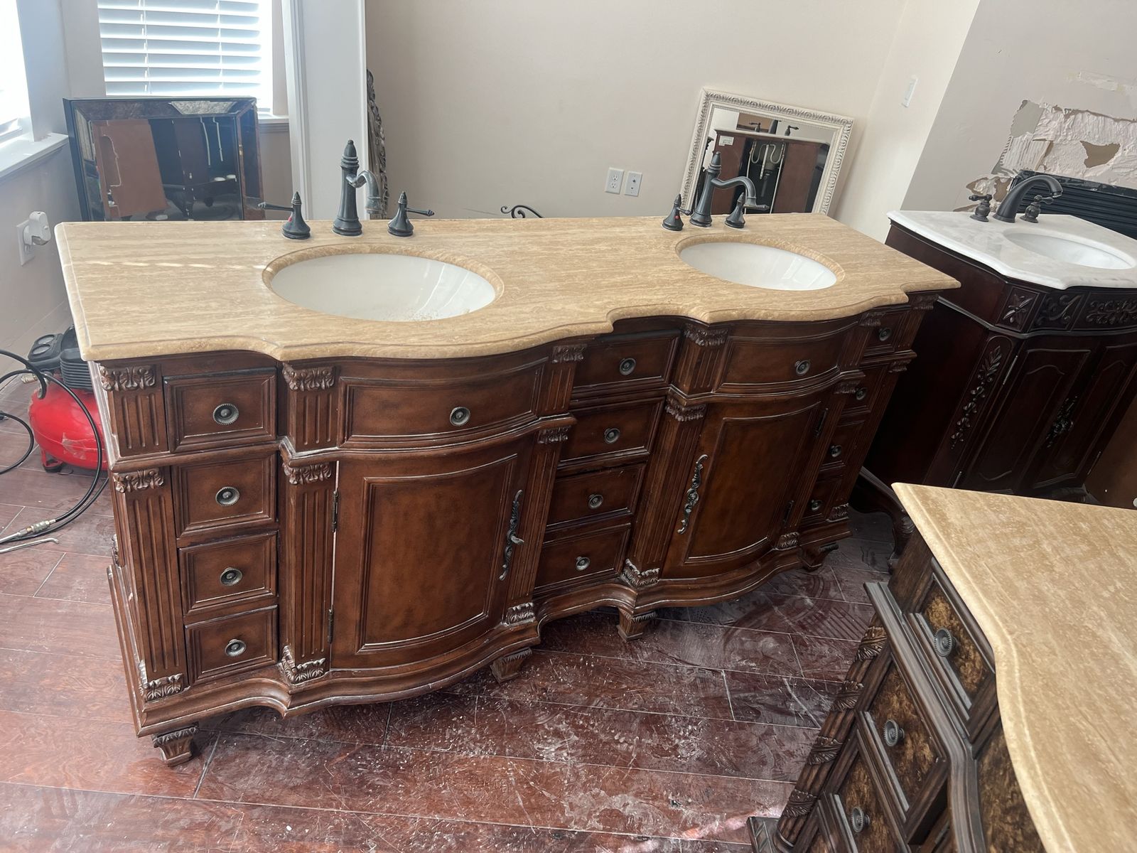 Ornate double vanity 