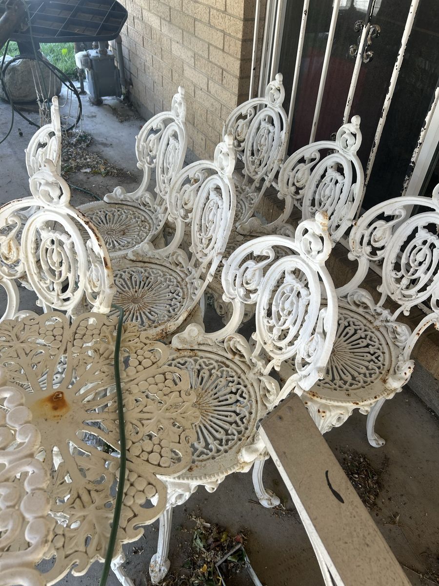 Vintage Wrought Iron Tables and chairs