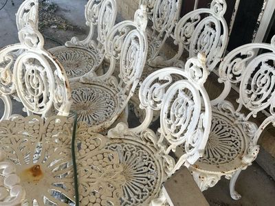 Vintage Wrought Iron Tables and chairs