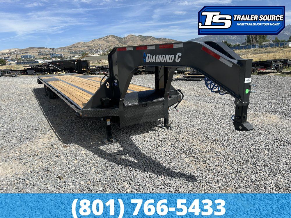 8.5x40 Diamond C FMAX 210 Gooseneck Equipment Trailer - 25K GVWR - 2-Speed Jack, ABS Brakes, Max Ramps