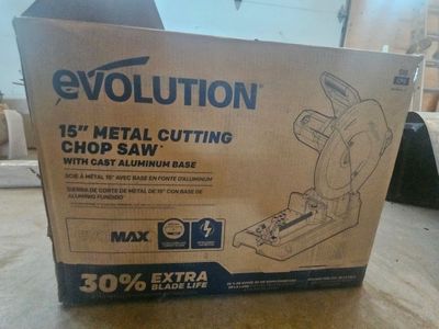 Evolution S15CPS 15" Metal Cutting Chop Saw with Cast Aluminum Base & 30% Extra Blade Life