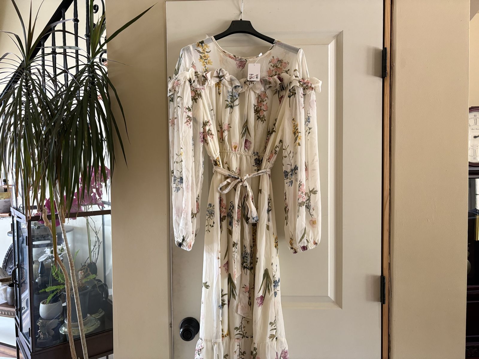 New Floral Chiffon Dress w/ Sheer Shoulders & Sleeves - 5 available 
