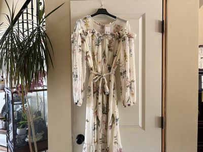 New Floral Chiffon Dress w/ Sheer Shoulders & Sleeves - 5 available