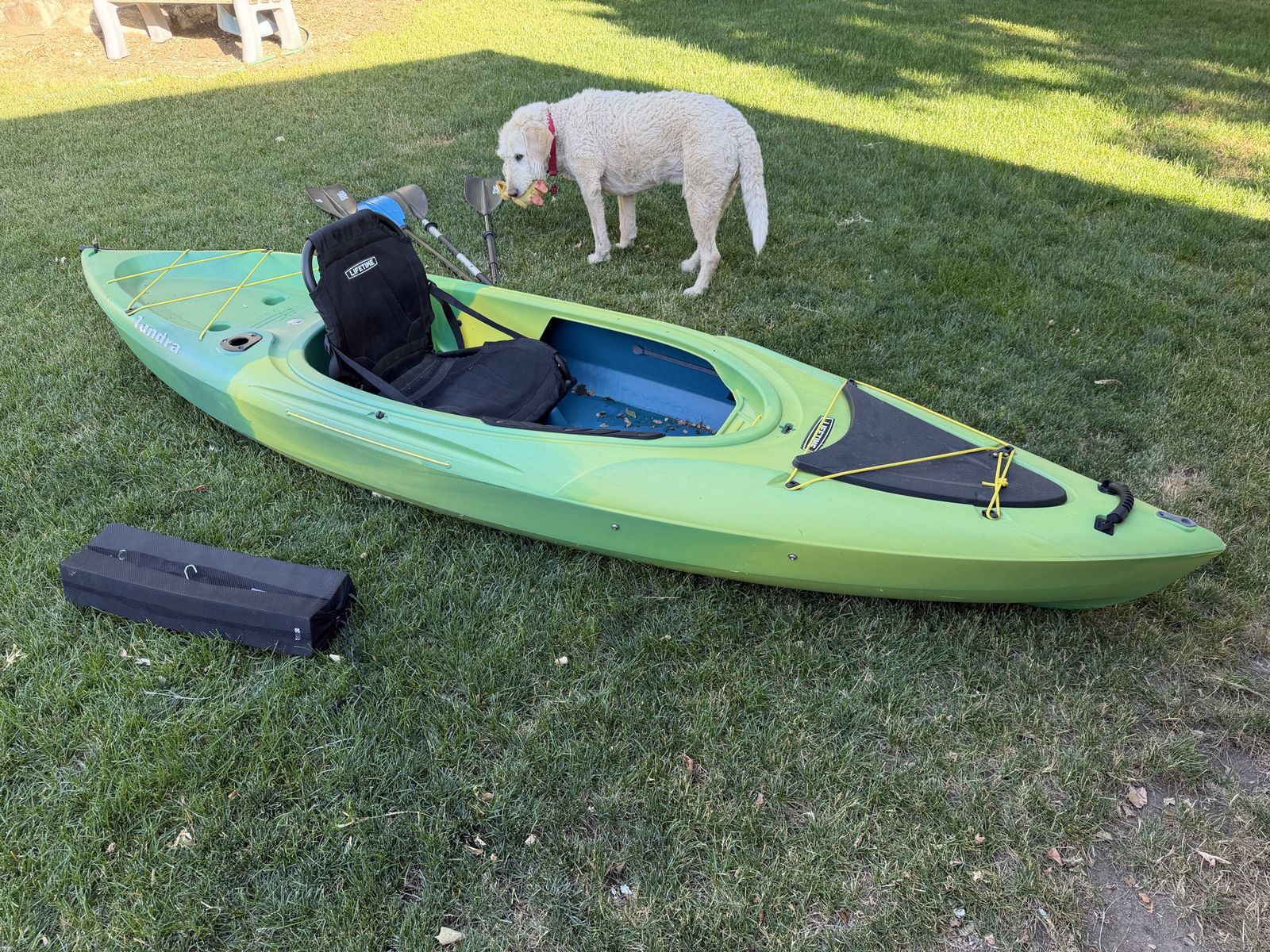 Lifetime Tundra 10.2 Ft Sit-Inside Kayak - Green, Paddle Included, Adjustable Seat, Storage Hatch