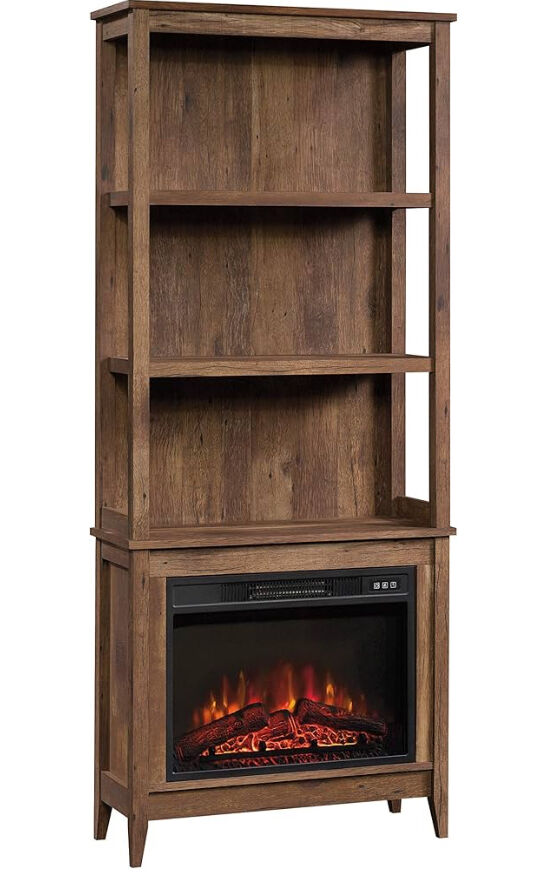 Beautiful Sauder Electric Fireplace Bookcase
