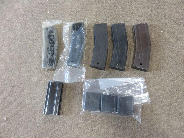 LOT OF 9 M1-CARBINE MAGAZINES ….  30, 15 AND 5 ROUNDERS