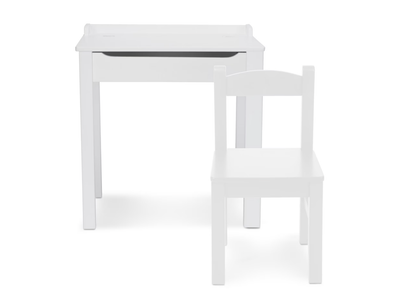 New in Box Wooden Child's Lift-Top Desk & Chair, White