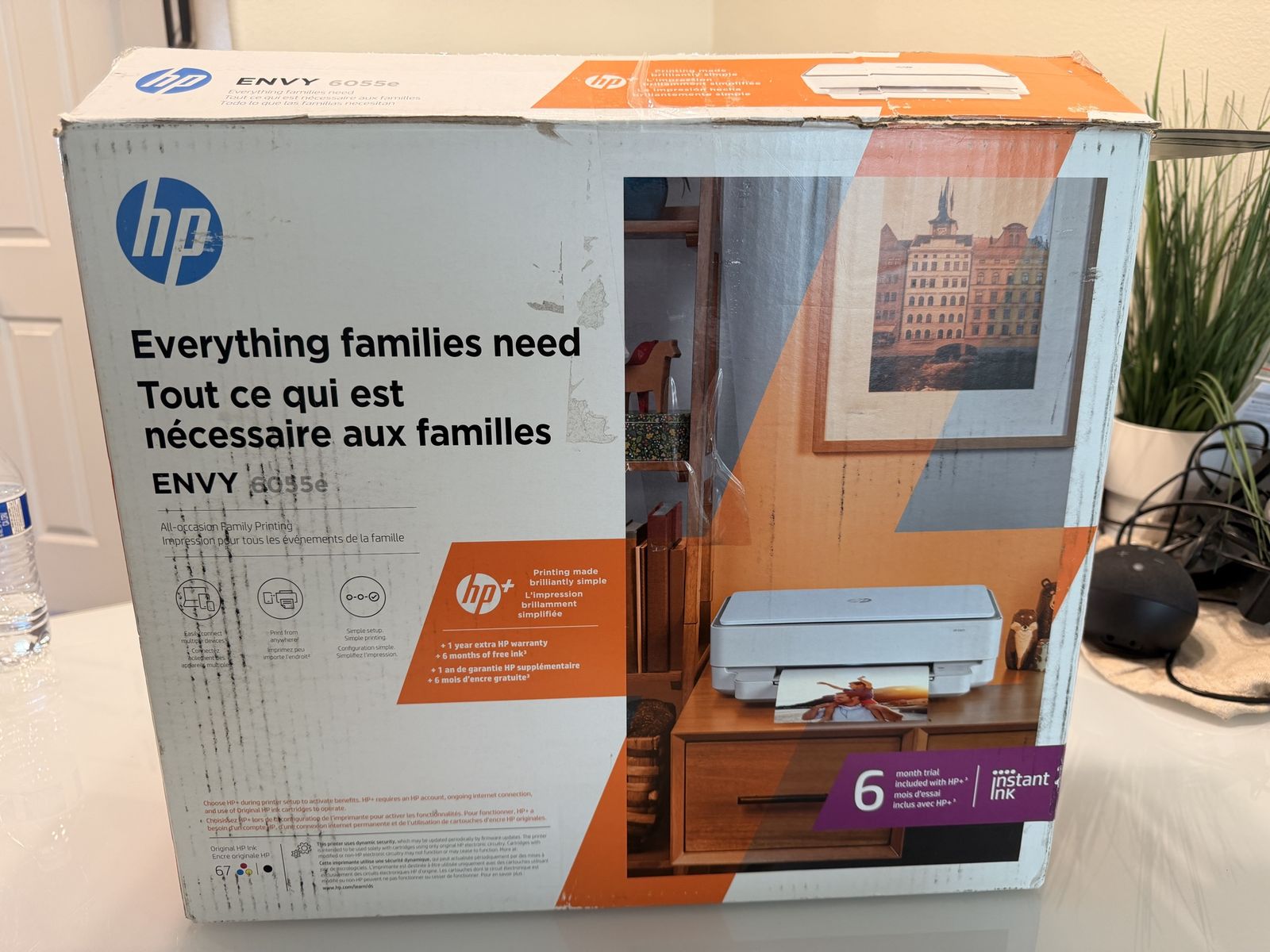 HP Envy 6055e All-in-One Wireless Color Inkjet Printer - White (New in Open Box)
