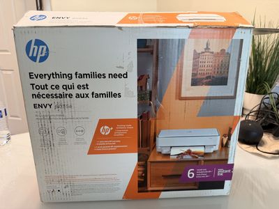 HP Envy 6055e All-in-One Wireless Color Inkjet Printer - White (New in Open Box)
