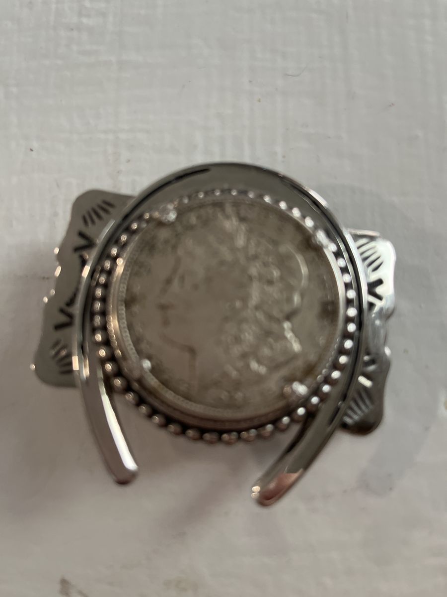 1921 silver dollar belt buckle