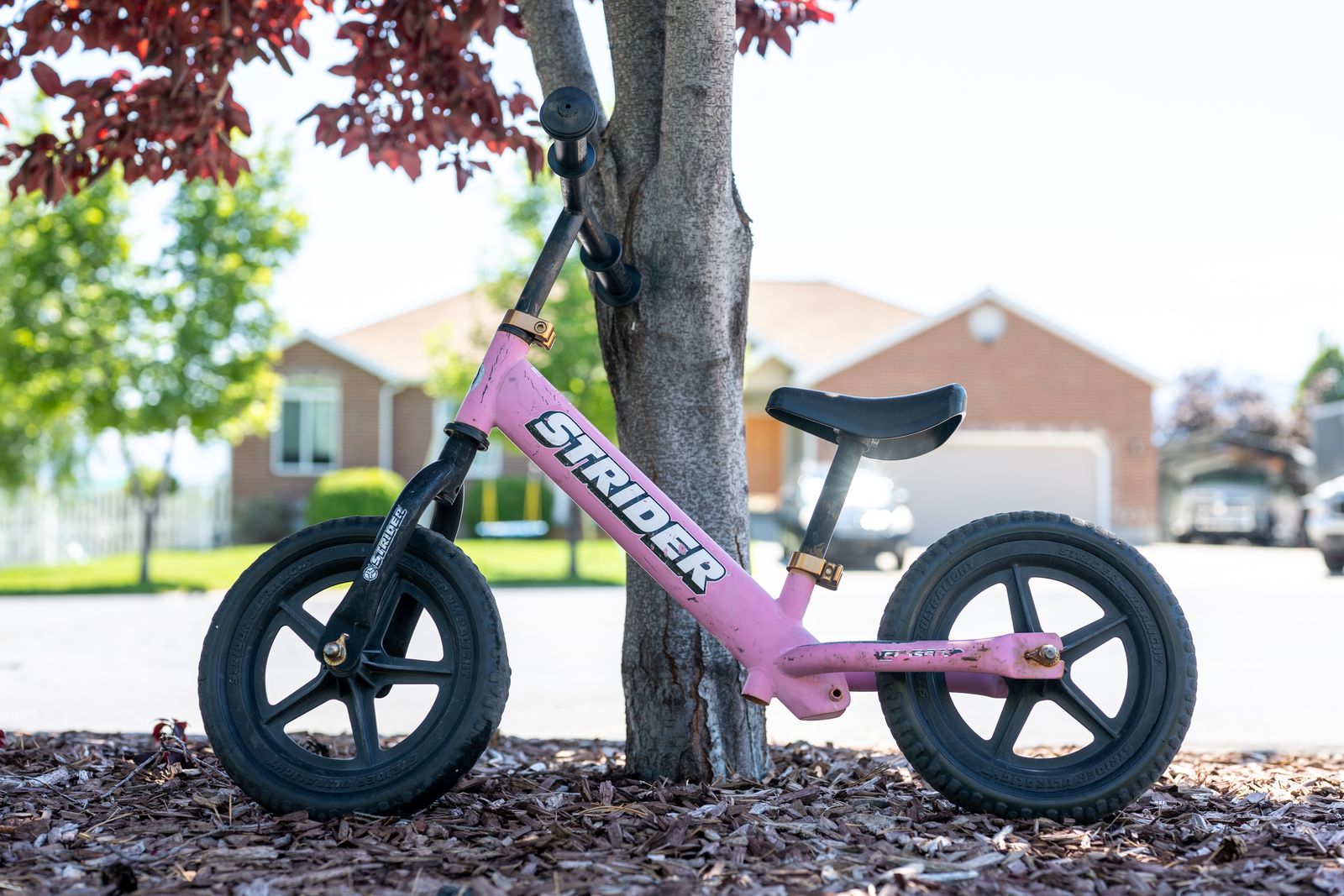 Pink Strider balance bike