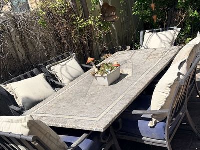 Outdoor furniture dining table and 6 chairs