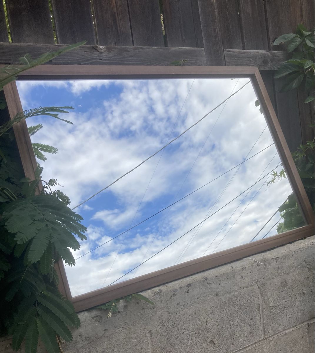 Vintage Wooden Framed Mirror